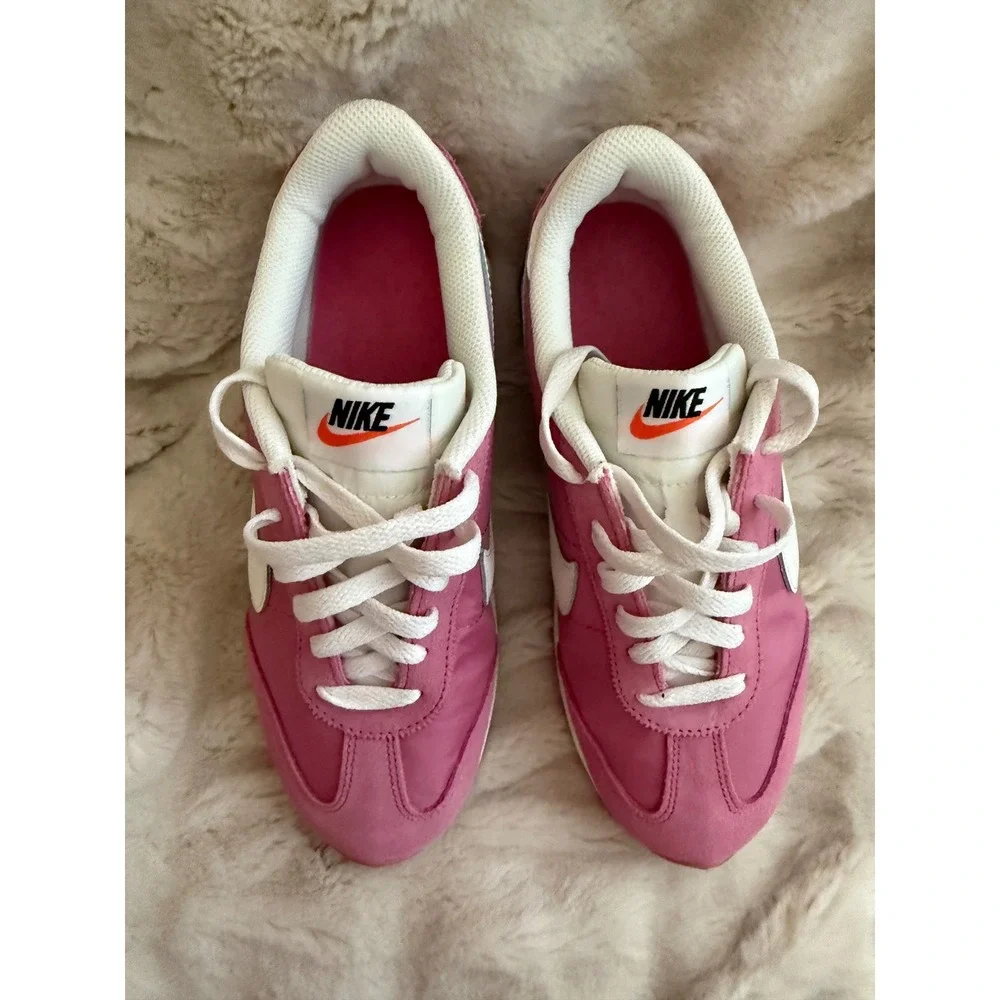 Nike Waffle Debut Pink White Suede Nylon Sneakers HM4771-606 Womens 7